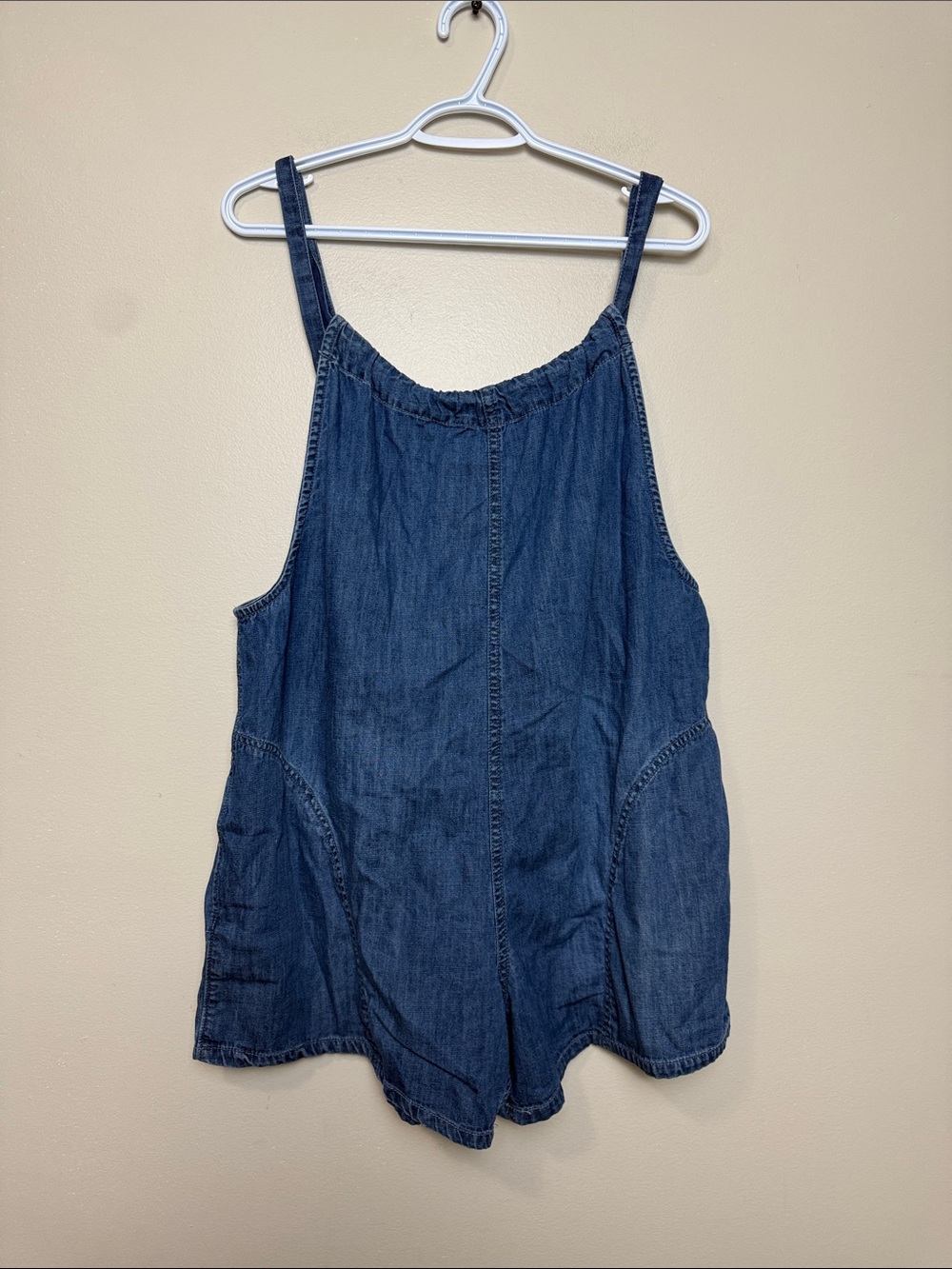 We The Free Dark Blue Denim Tie-Front Romper Overalls size M